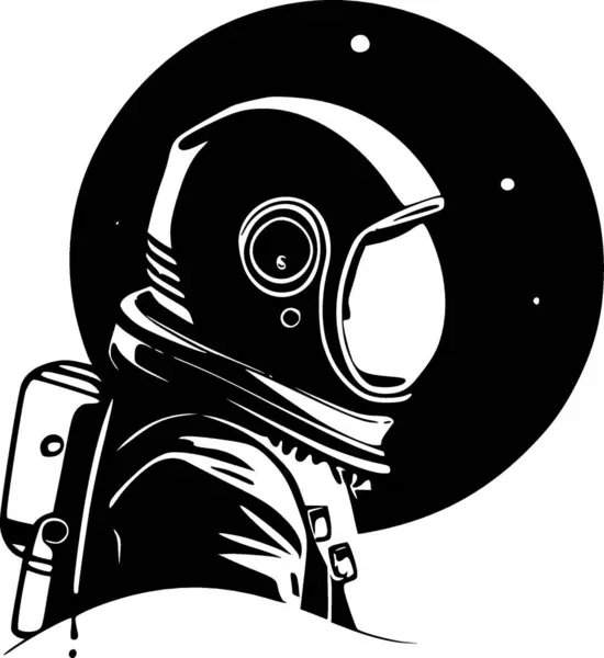 Astronaute Logo Plat Minimaliste Illustration Vectorielle — Image vectorielle