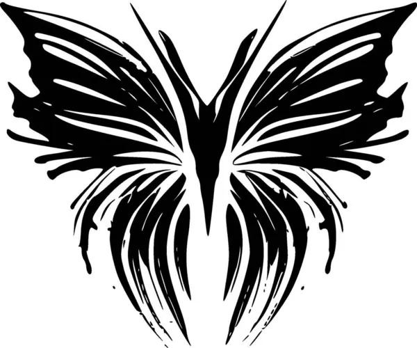Бабочка Минималистский Простой Силуэт Векторная Иллюстрация — стоковый вектор