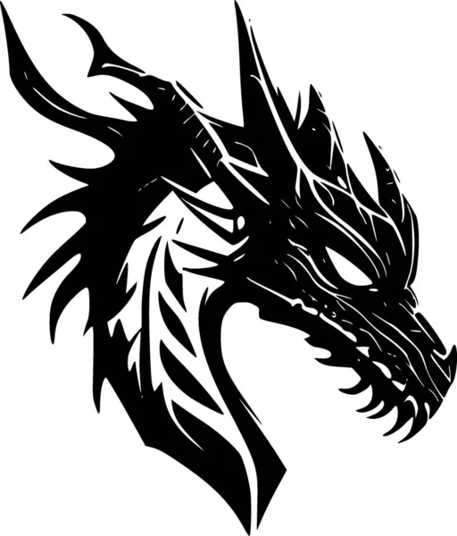 Dragones Logo Minimalista Plano Ilustración Vectorial — Archivo Imágenes Vectoriales