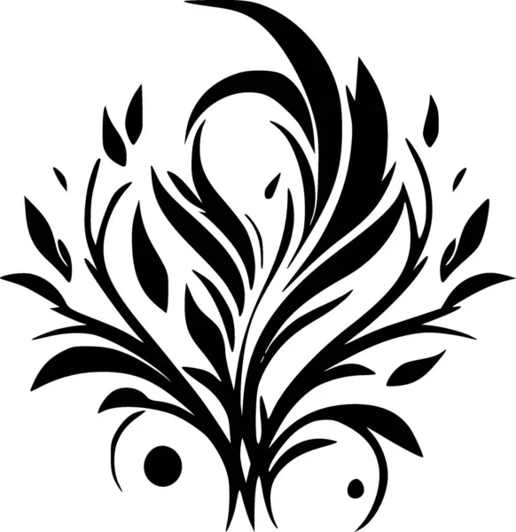 Flourish Logo Minimalista Plano Ilustración Vectorial — Archivo Imágenes Vectoriales