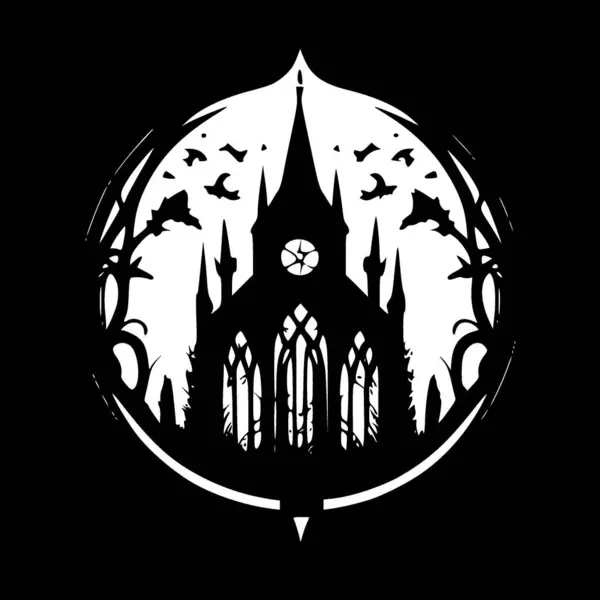 Logo Gothique Minimaliste Plat Illustration Vectorielle — Image vectorielle