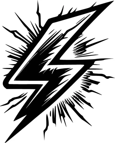Lightning Musta Valkoinen Vektori Kuva — vektorikuva