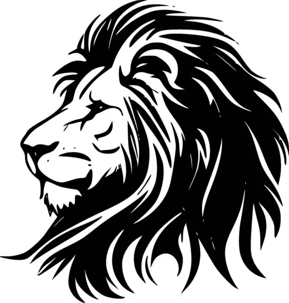 Leão Logotipo Minimalista Plano Ilustração Vetorial — Vetor de Stock