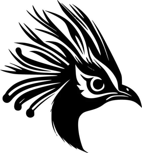 Peacock Illustration Vectorielle Noir Blanc — Image vectorielle