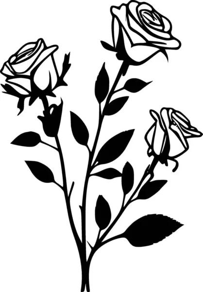 Róże Wysokiej Jakości Logo Wektora Ilustracja Wektor Idealny Grafiki Shirt — Wektor stockowy