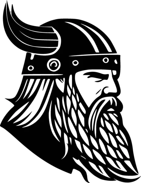 Viking Musta Valkoinen Eristetty Kuvake Vektorikuvaus — vektorikuva