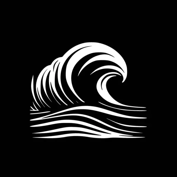 Aallot Minimalistinen Tasainen Logo Vektorikuvaus — vektorikuva