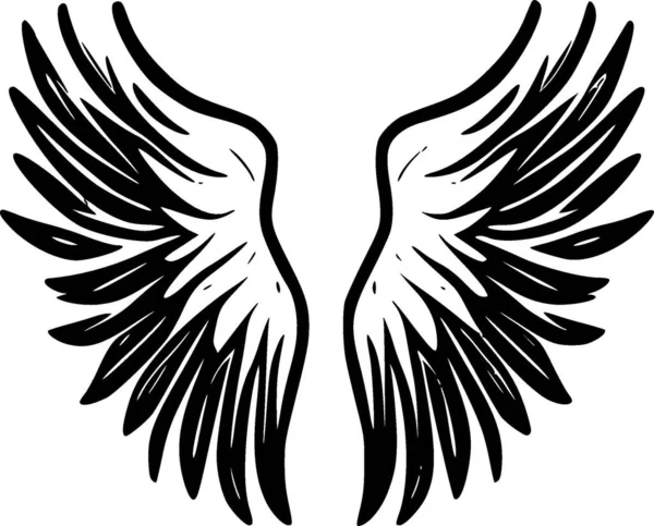 Крылья Ангела Минималистский Простой Силуэт Векторная Иллюстрация — стоковый вектор