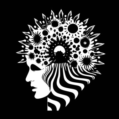 Psychedelic - yüksek kaliteli vektör logosu - t-shirt grafiği için ideal vektör çizimi