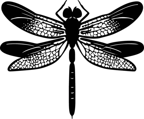 Dragonfly Μινιμαλιστικό Και Επίπεδο Λογότυπο Διανυσματική Απεικόνιση — Διανυσματικό Αρχείο