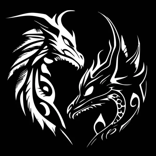Dragons Logo Vectoriel Haute Qualité Illustration Vectorielle Idéale Pour Shirt — Image vectorielle