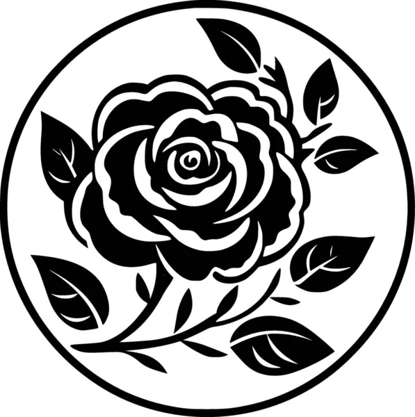 Kwiat Czarno Biały Wektor Ilustracja — Wektor stockowy