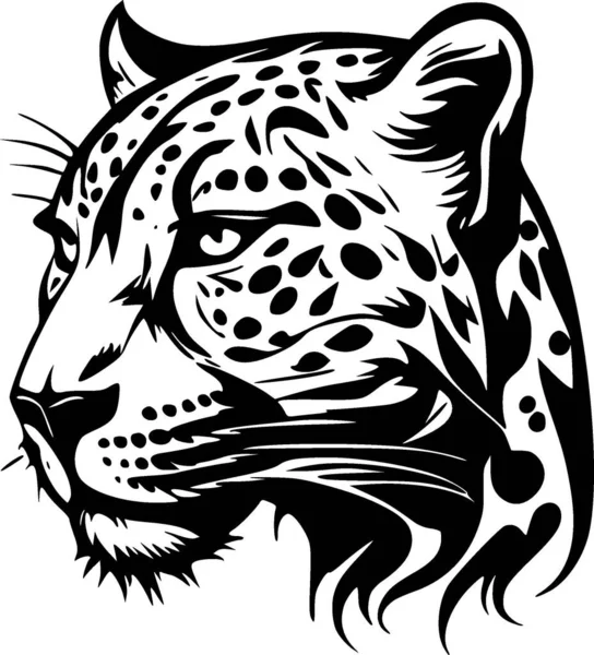 Leopardo Silhueta Minimalista Simples Ilustração Vetorial — Vetor de Stock