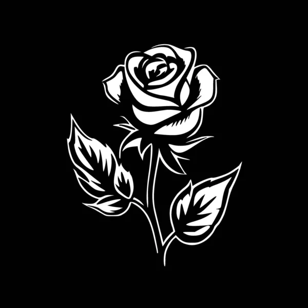 Роза Черно Белая Векторная Иллюстрация — стоковый вектор