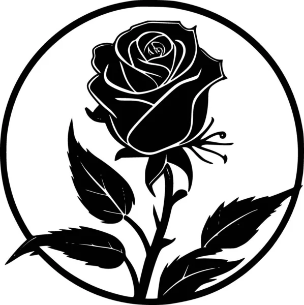 Rose Minimalist Flat Logo Vector Illustration — Stock Vector