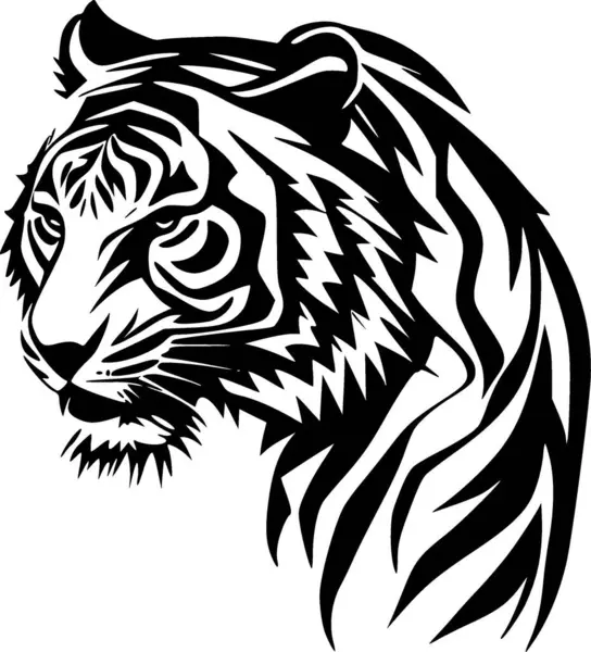 Pola Macan Logo Minimalis Dan Datar Ilustrasi Vektor - Stok Vektor