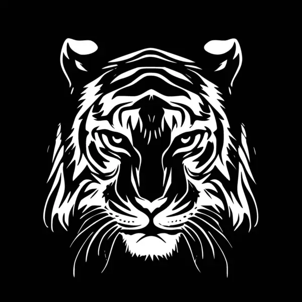 Tigre Illustration Sort Hvid Vektor – Stock-vektor