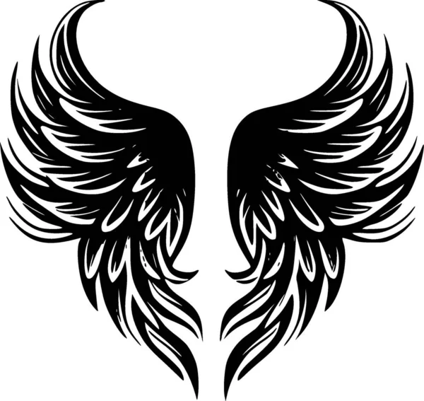 Ailes Ange Logo Minimaliste Plat Illustration Vectorielle — Image vectorielle