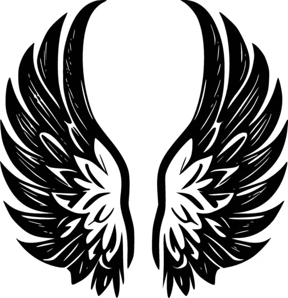 Ангельські Крила Мінімалістичний Простий Силует Векторні Ілюстрації — стоковий вектор