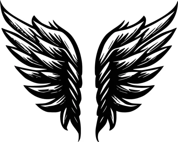 Andělská Křídla Minimalistické Ploché Logo Vektorová Ilustrace — Stockový vektor