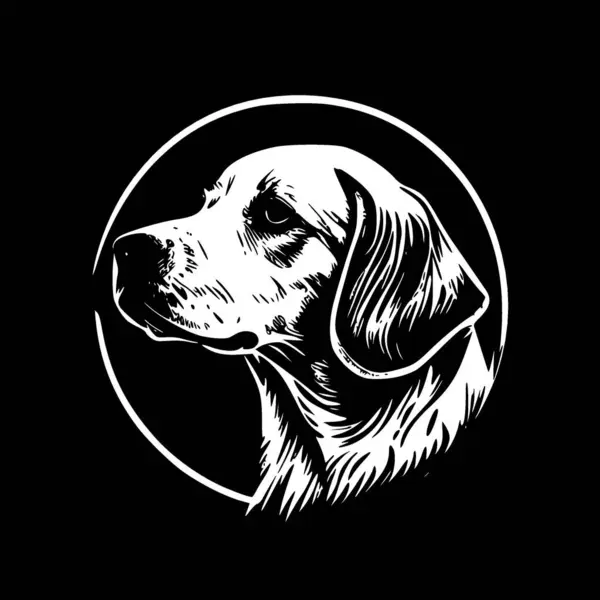Hond Zwart Wit Vector Illustratie — Stockvector