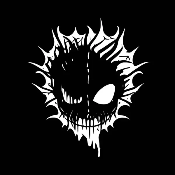 Horror Logo Minimalista Plano Ilustración Vectorial — Archivo Imágenes Vectoriales