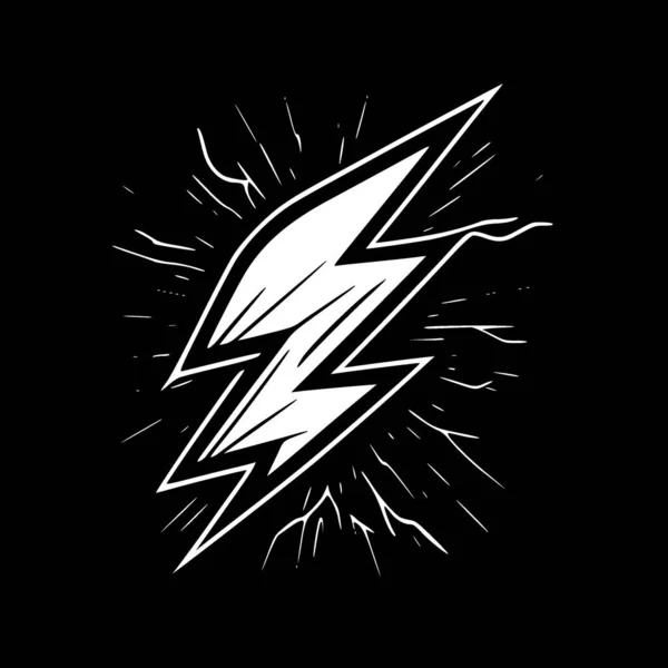 Lightning Zwart Wit Vector Illustratie — Stockvector