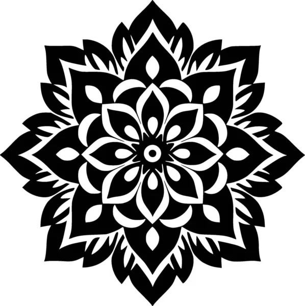 stock vector Mandala - black and white isolated icon - vector illustration