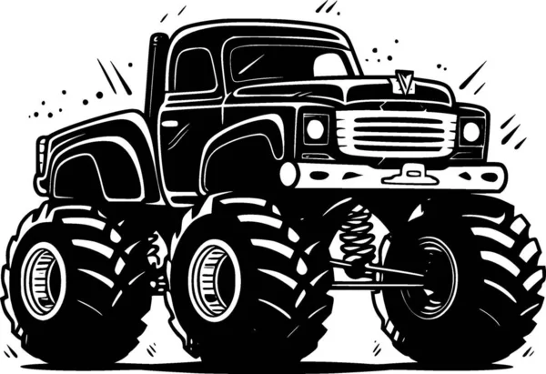 Monster Truck Minimalistisch Plat Logo Vector Illustratie — Stockvector