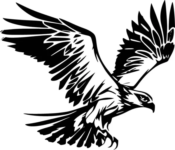 Osprey Black White Isolated Icon Vector Illustration — Stock Vector