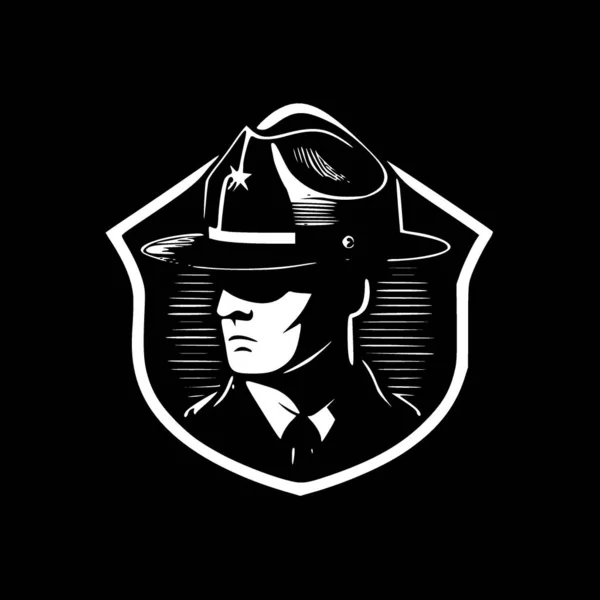 Полиция Минималистский Плоский Логотип Векторная Иллюстрация — стоковый вектор