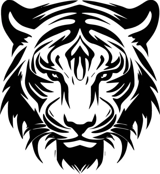 Tiger Minimalistisk Enkel Silhuet Vektorillustration – Stock-vektor