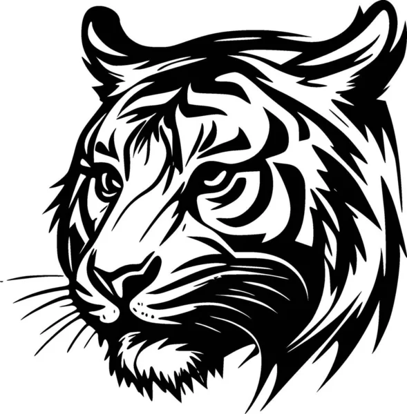 Тигр Мінімалістичний Простий Силует Векторні Ілюстрації — стоковий вектор