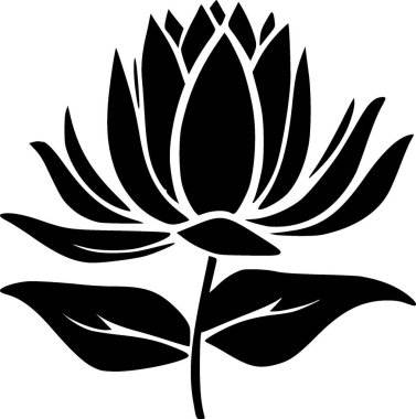 Lotus çiçeği - minimalist ve düz logo - vektör illüstrasyonu