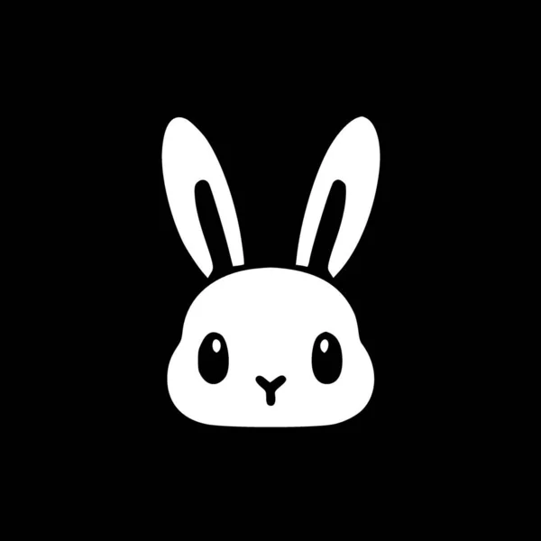 Bunny Ansigt Minimalistisk Enkel Silhuet Vektor Illustration – Stock-vektor
