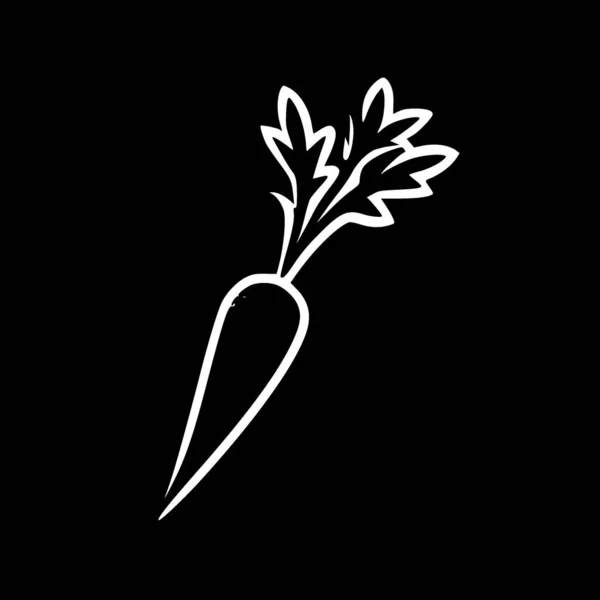 Porkkana Mustavalkoinen Vektori Kuva — vektorikuva