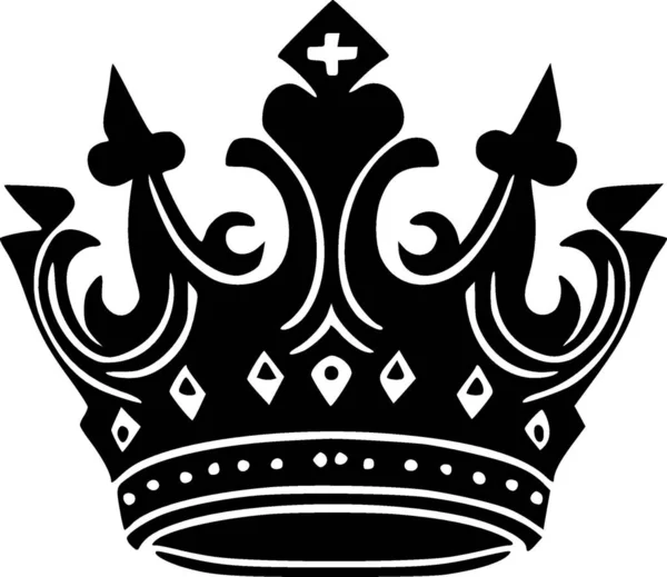 Kroon Minimalistisch Plat Logo Vectorillustratie — Stockvector