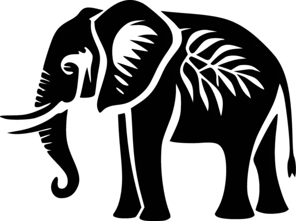 Fil Minimalist Düz Logo Vektör Illüstrasyonu — Stok Vektör