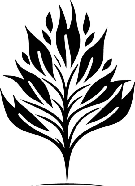 Flourish Icône Isolée Noir Blanc Illustration Vectorielle — Image vectorielle