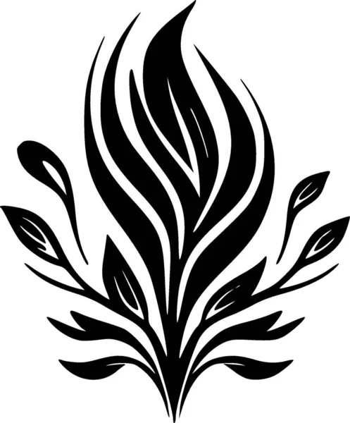 Flourish Minimalist Düz Logo Vektör Illüstrasyonu — Stok Vektör