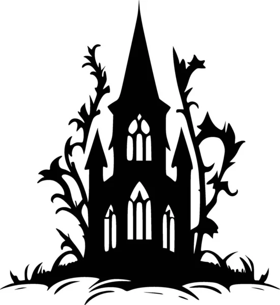 Gotico Logo Minimalista Piatto Illustrazione Vettoriale — Vettoriale Stock