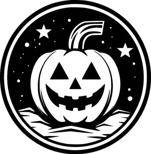 Halloween Illustrazione Vettoriale Bianco Nero — Vettoriale Stock