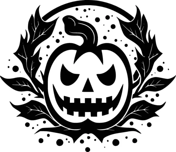 Halloween Minimalistisch Plat Logo Vector Illustratie — Stockvector