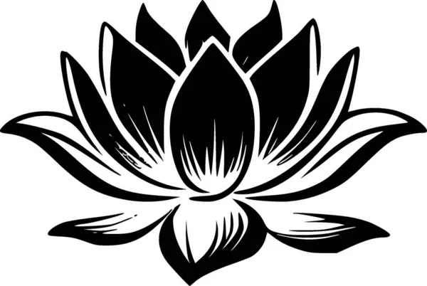 Fleur Lotus Silhouette Minimaliste Simple Illustration Vectorielle — Image vectorielle
