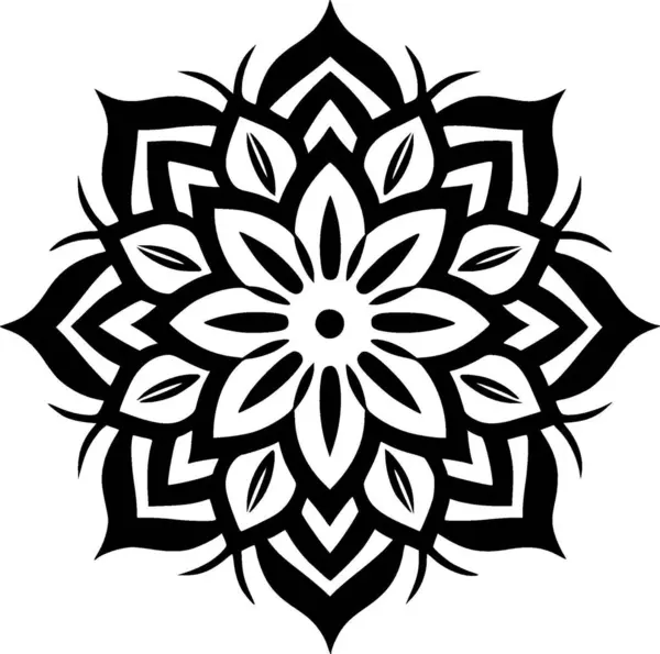 Mandala Minimalist Flat Logo Vector Illustration — Stock Vector