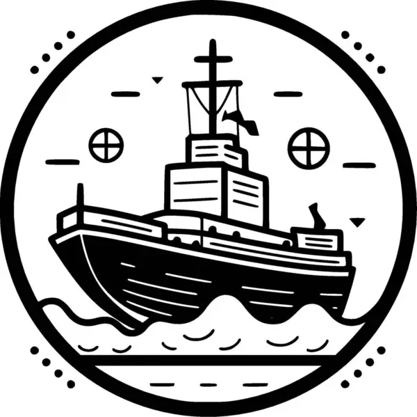 Denizci Siyah Beyaz Vektör Illüstrasyonu — Stok Vektör