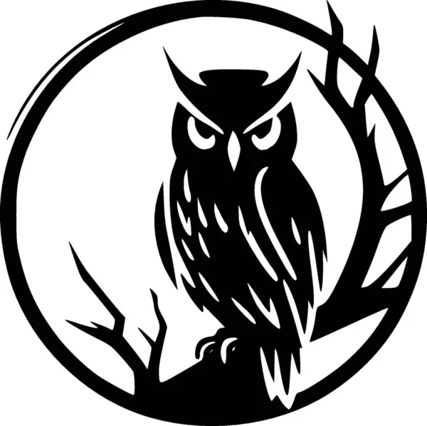 Pöllö Minimalistinen Litteä Logo Vektorikuvaus — vektorikuva
