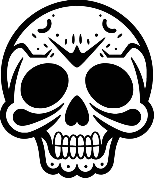 Skull Black White Isolated Icon Vector Illustration — Stock Vector