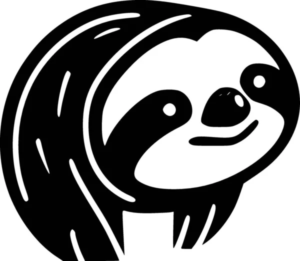 Sloth Icona Isolata Bianco Nero Illustrazione Vettoriale — Vettoriale Stock