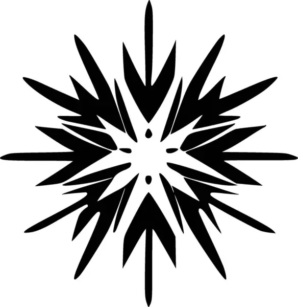 Снежинка Минималистский Простой Силуэт Векторная Иллюстрация — стоковый вектор